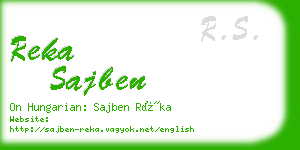 reka sajben business card